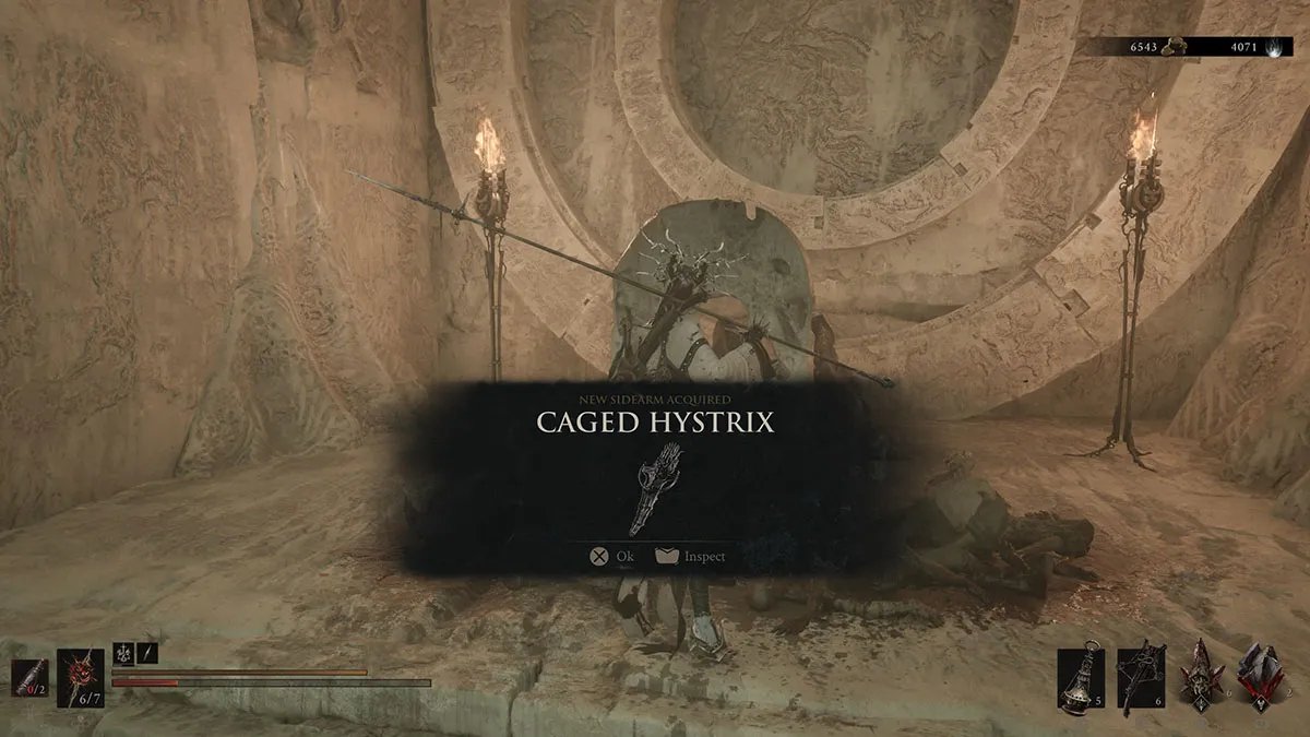 The Harbinger acquires the Caged Hystrix in Mortal Shell 2.