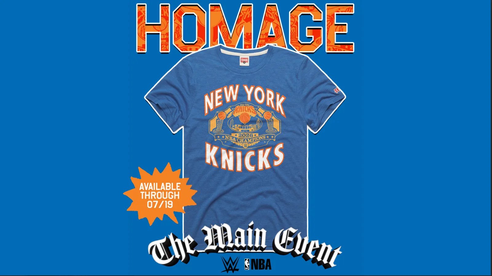 Win a WWE x New York Knicks NBA Champions 2026 Shirt!