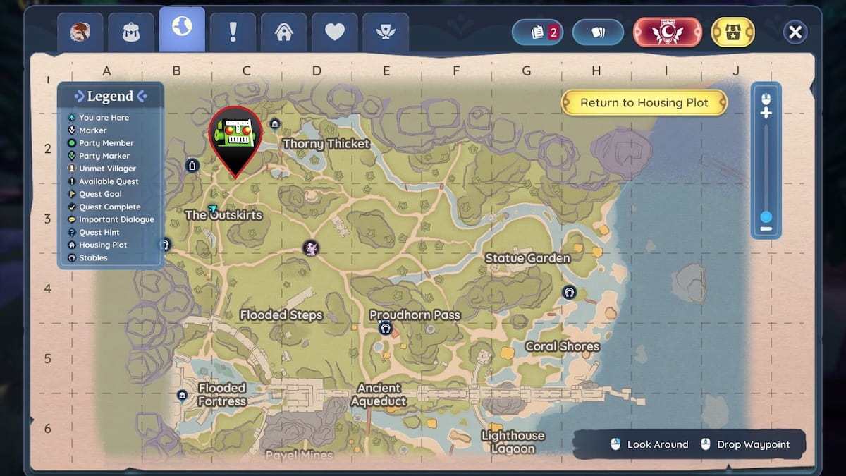 Best map area to find Muujimothy marked in Palia