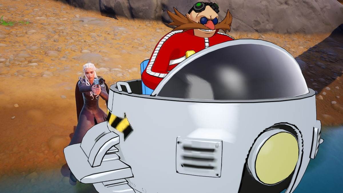 Shooting Dr. Eggman in Fortnite