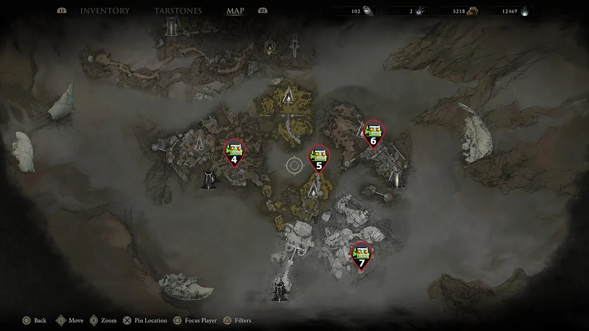 The location of the remaining sidearms in Mortal Shell 2.