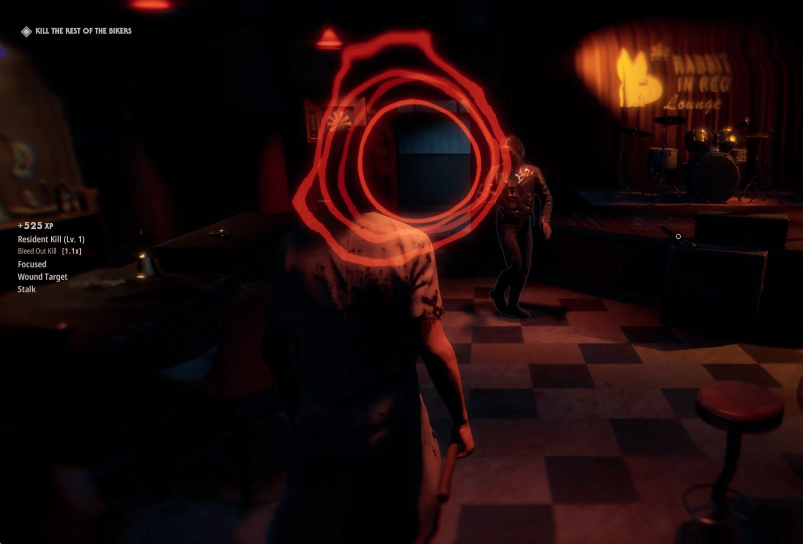 Killing the biker with the gun in the Inn