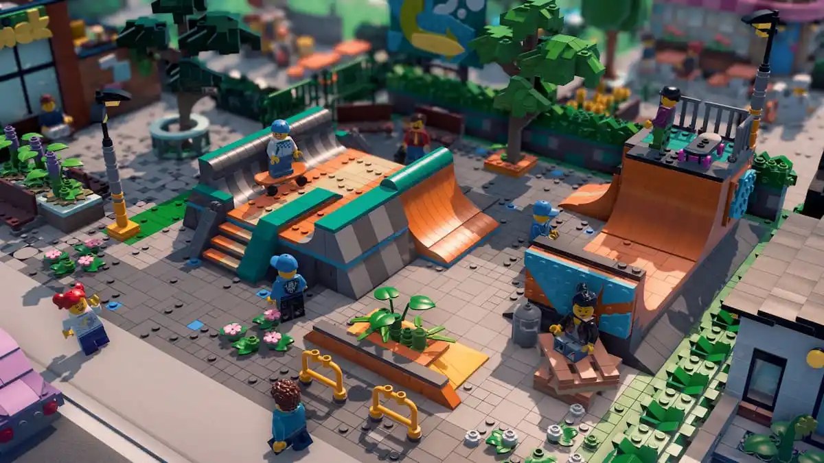 Skate park in a town in LEGO Skylines. 