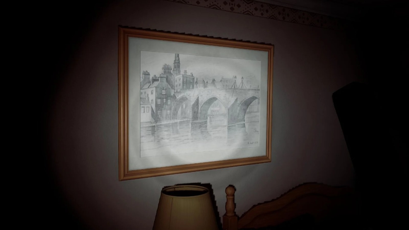 A painting featuring some archways is shown in Silent Hill Townfall.