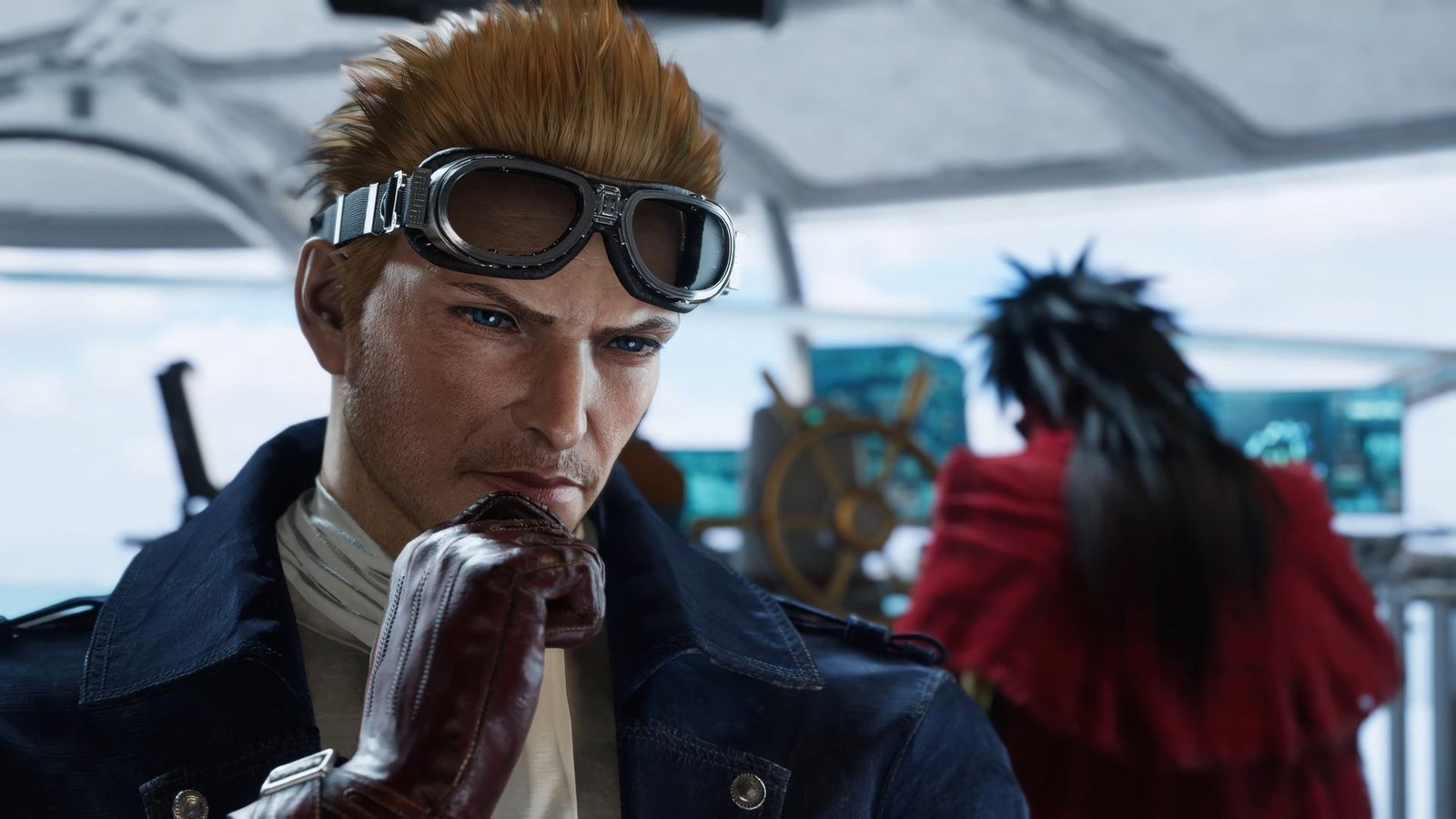 Final Fantasy 7 Revelation - Cid Highwind holding his chin thinking
