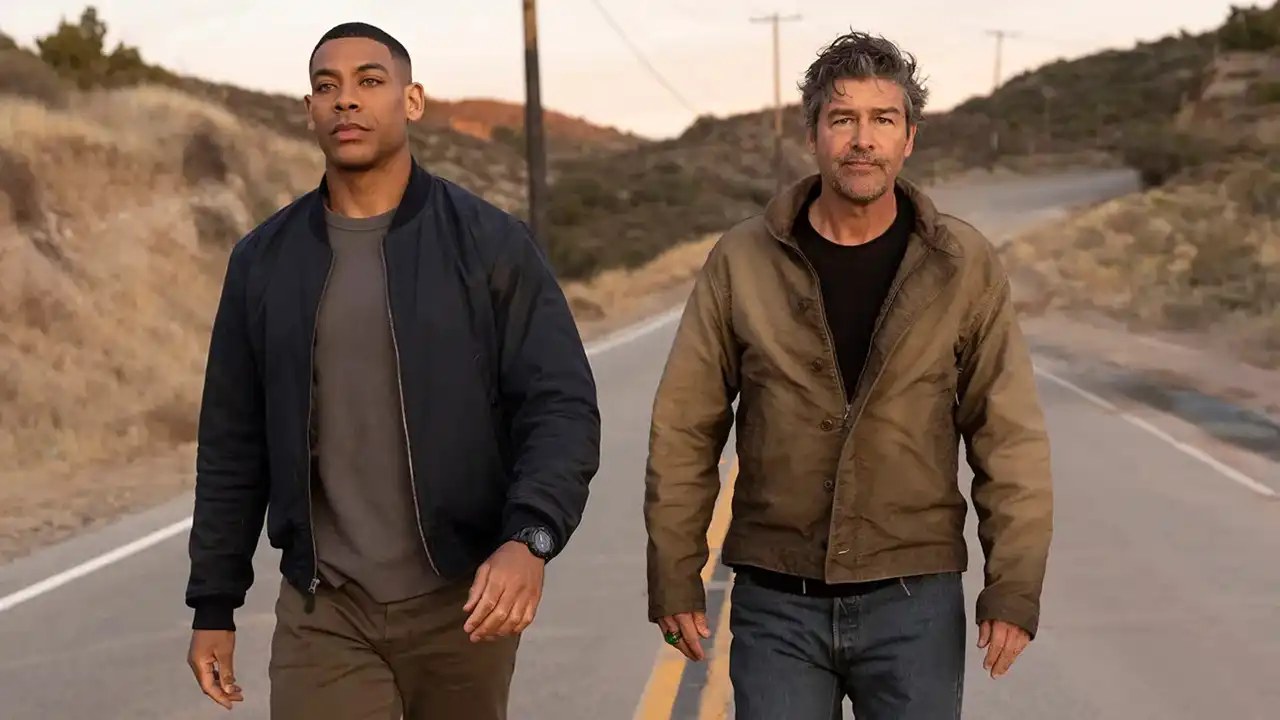Aaron Pierre (left) and Kyle Chandler in Lanterns.