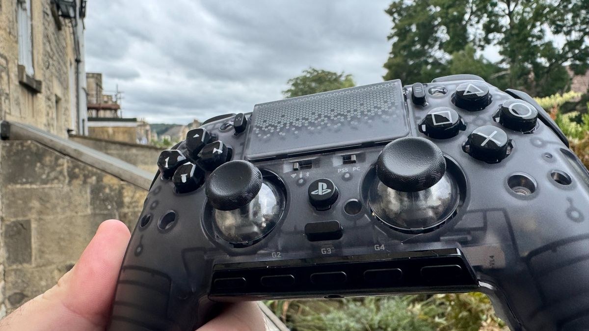 Scuf Omega controller outside, with its faceplate off