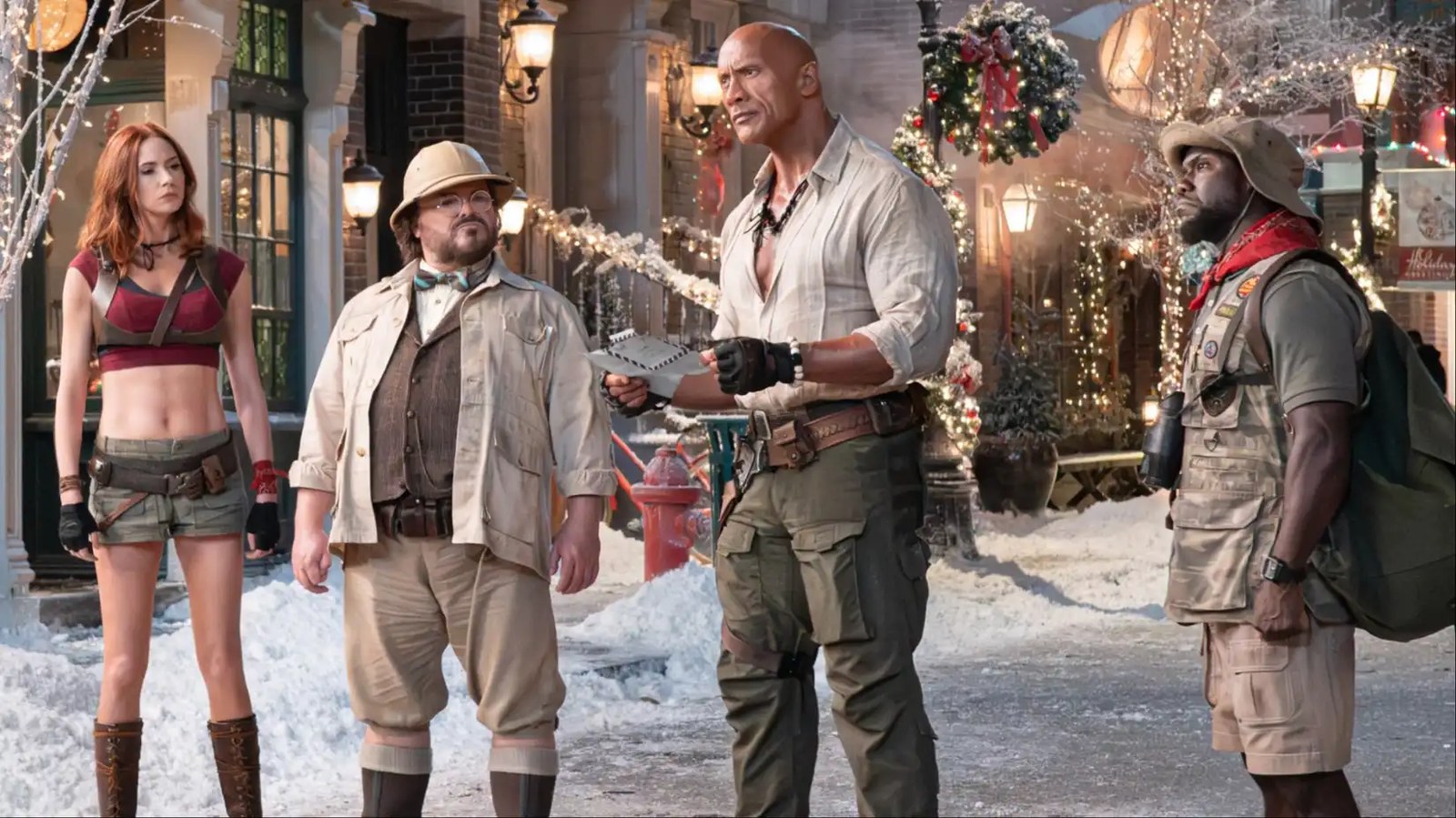 jumanji characters exploring the real world